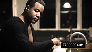 Horny black stepdad drills stepsons girlfriend Jaye Summers hard