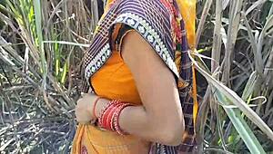 इंडियन देसी विलेज बेब आउटडोर डॉगीस्टाइल के लिए झुकी हुई