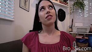 Stepsister tricks stepbrother into fucking her