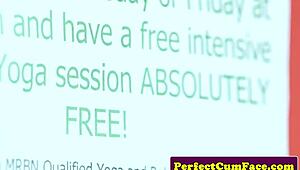 yo, join our wild naturist yoga threesome on the beach, double the fun with sloppy facials, wanna try?