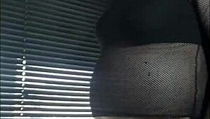 Bisexual Crossdresser Enjoys Public Outdoor Milking Session by Window