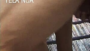 Brazilian Teen Falls Mouth on Well-Endowed Guy in Porn Store Scene