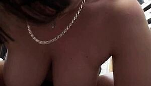 Mature brunette slut fucks at office