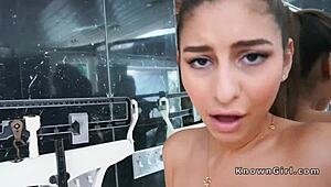 Natural busty latina gf bangs bf's monster cock with blowjob. 😈