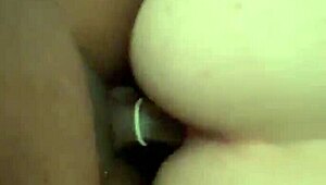 Cum on ass in hot interracial scene