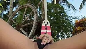 Stepmom Licks Her Pussy While She Fingers Back In Uniform