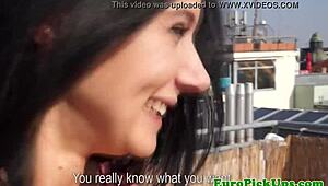 Picked Up Brunette Flashes Pussy And Ass Outdoors