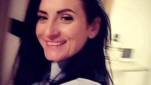 I gave her a backstage blowjob but it was so messy