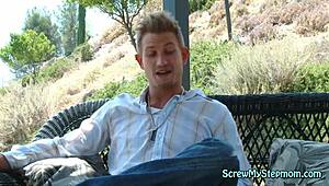 Neglected milf finds forbidden thrill with her young stepson in secret.