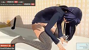 Uncensored Japanese anime hentai features beautiful older sister in slow sex with ASMR voice