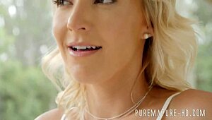 yo, check this blonde milf sucking dick in sexy high heels