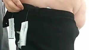 I got caught undressing in the public changing room with my thong and panties