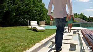 Foot fuck under the sun covers leggy babe karlie simons with loads of cum