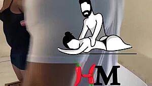 Wow! I made my client climax and unloaded in her mouth unexpectedly!