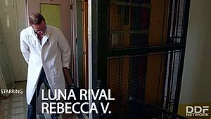 Coeds Luna Rival & Rebecca Volpetti Dive Into a Wild Threesome With Intense Anal Action.