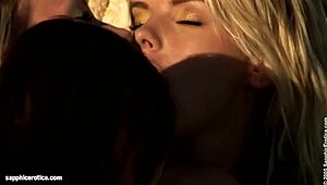 Wild bikini lesbian fingering and muff diving!