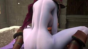 Busty elf dominates man and claims his cock as reward in 3d animation