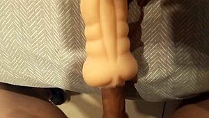follando that rubber vagina with monster cock toys, so hot!