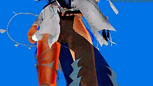 Beautiful half-naked whore dancing with naked pussy