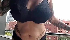 Mature MILF Masturbates While Neighbors Watch