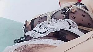 bisexual slave endures rough bondage and vibrator orgasm