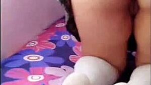 Real students banging a tasty brunette after school in homemade clip!