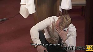 Mature4K Kinky Cleaner Granny Gets Naughty with European Brunette Lady