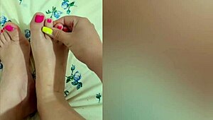 I stroke my shy petite legs after shower and film it on phone