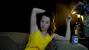 Sucking on a Cigarette While Staring at You. This Brunette Knows How to Tease.