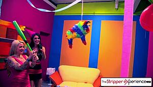 Stripper Jessica Jaymes shows big boobs and booty.