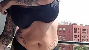 Mature MILF Masturbates While Neighbors Watch