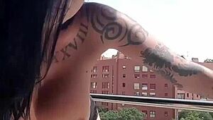 Mature MILF Masturbates While Neighbors Watch