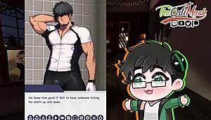 Bodybuilder gets into hardcore gay action in anime-style video