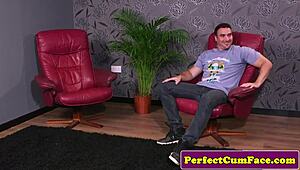 Loud British Girlfriend Sucking Boyfriend Until Facial Cum