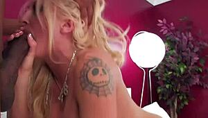 leya takes huge black cock in pussy and tight ass