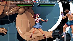 Joe Higashi Fucks Athena Asamiya In Missionary And Doggy With Creampie