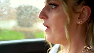 Damn! Charlie Nearly Cums While Driving in Sexy Skirt!