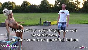 deutsche anni angel gets fucked by strangers without condom on playground 😈