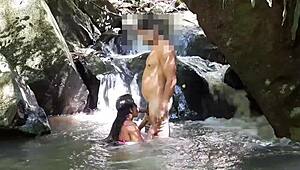 Wow! Best Ass Fucking at Waterfall with Cum!