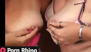 Lesbian amateurs fucking on bed with toys and hardcore action!