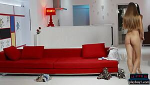 just saw two hot mini skirt teen models stripping each other down