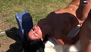 Cum Hungry Slut Gets Drenched in Outdoor Blowbang Frenzy