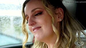 Damn! Charlie Nearly Cums While Driving in Sexy Skirt!