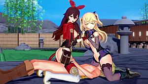 Genshin Impact - Two Archer Girls 3D Hentai Uncensored
