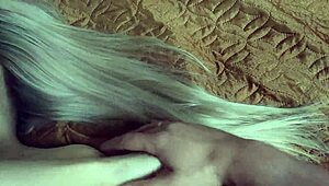 Long blonde hair gets me going, so I cum all over it.