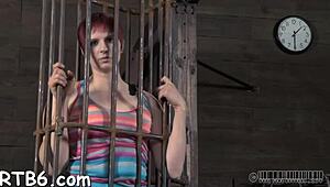 Restrained Gal Gets Wet in Garage, Sucking Cock and Bent Over for Hardcore Doggystyle Fucking