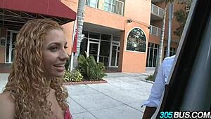 Beautiful Curly-Haired 18 Year Old Latina Charms on Camera