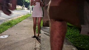 Risky street blowjob in public by bold USA stranger