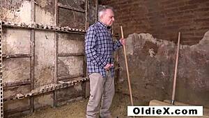 Damn, grandpa's sucking on those fat juicy titties!