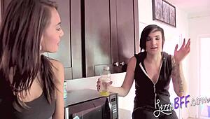 suggestive-neutral lezzie bff tomboy emo girl in hot action